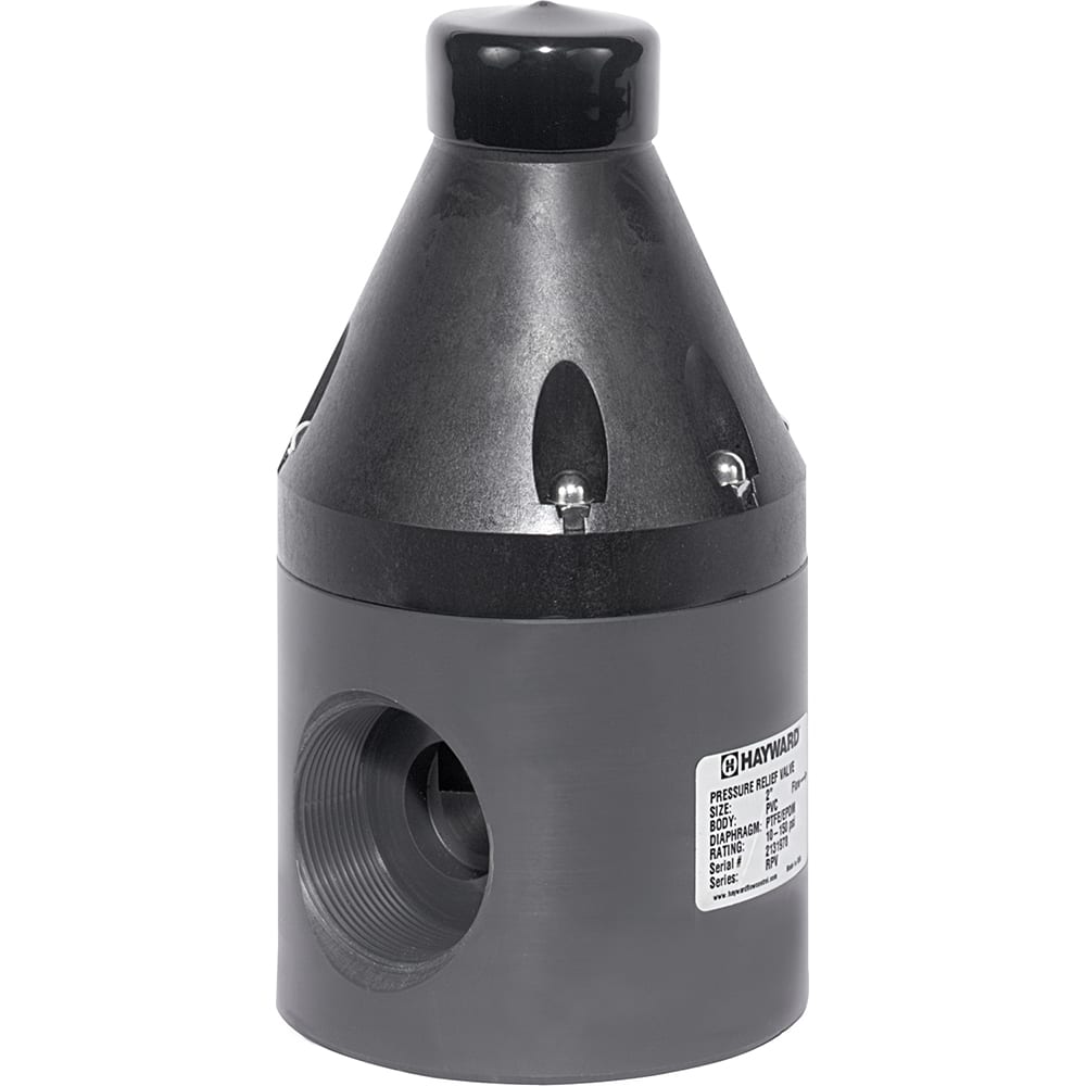 Hayward - Pressure Reducing Valves; Type: 2-Port Pressure Relief Valve ; Maximum Pressure (psi): 250.00 ; Thread Size: 2 ; Connection Type: FNPT ; Height (Inch): 9 ; Width (Inch): 5 - Exact Tool & Supply
