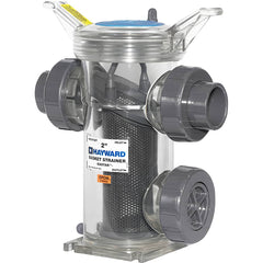 Hayward - Strainers, Skimmers & Foot Valves; Hose Size: 1-1/4 (Inch); Material: EASTAR ; Type: Simplex Basket Strainer - Exact Tool & Supply