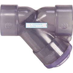 Hayward - 1-1/4" Pipe, Threaded Ends, Clear PVC Y-Strainer - Exact Tool & Supply