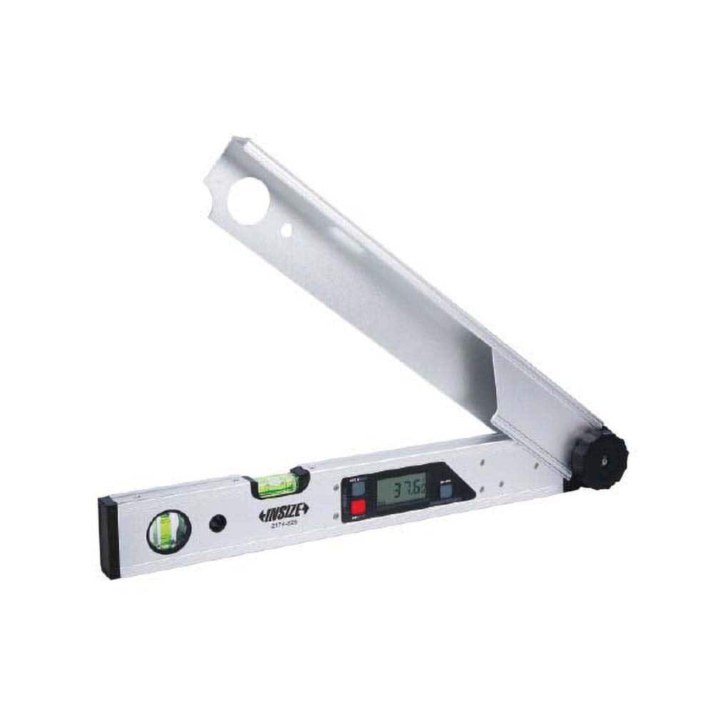Insize USA LLC - Digital & Dial Protractors; Style: Protractor ; Measuring Range (Degrees): 225.00 ; Magnetic Base: No ; Battery Type: (2) AAA ; Resolution (Degrees): 0.05 ; Data Output: No - Exact Tool & Supply