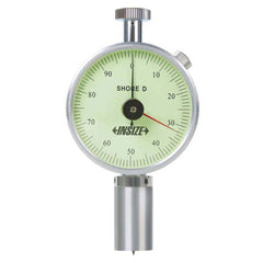 Insize USA LLC - Portable Dial Hardness Testers; Scale Type: Shore ; Minimum Hardness: 20 HD ; Maximum Hardness: 90 HD ; Hardness Range: 20 to 90 HD ; Tip Angle: 30.00 ; Indenter Type: Sharp Point - Exact Tool & Supply