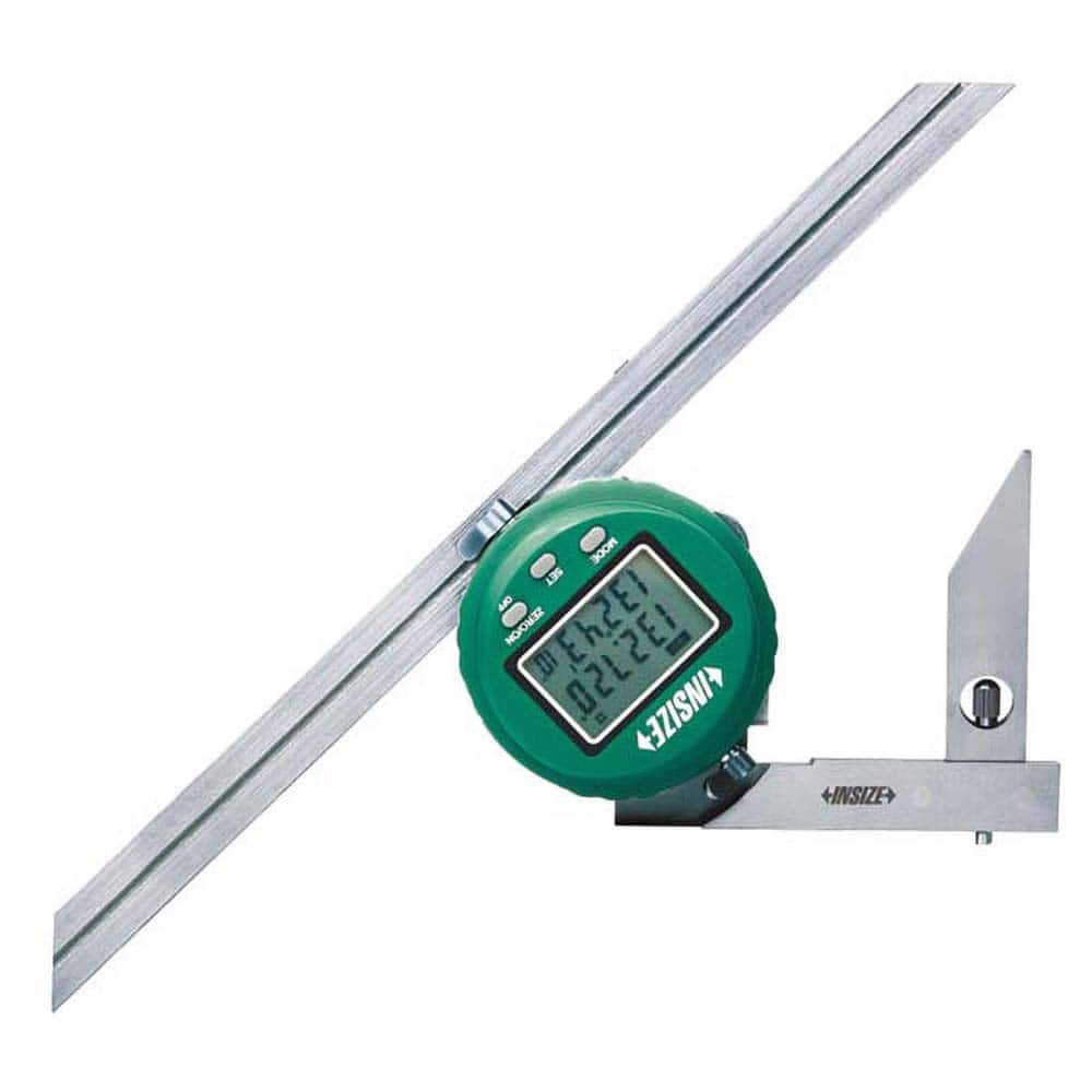 Insize USA LLC - Digital & Dial Protractors; Style: Protractor ; Measuring Range (Degrees): 360.00 ; Magnetic Base: No ; Battery Type: CR2032 ; Resolution (Degrees): 0.005 ; Resolution (sec.): 10.00 - Exact Tool & Supply