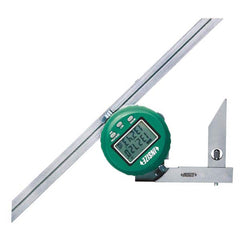 Insize USA LLC - Digital & Dial Protractors; Style: Protractor ; Measuring Range (Degrees): 360.00 ; Magnetic Base: No ; Battery Type: CR2032 ; Resolution (Degrees): 0.005 ; Resolution (sec.): 10.00 - Exact Tool & Supply