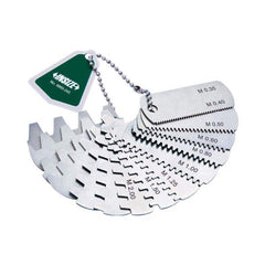 Insize USA LLC - Gear Tooth Gages; Pitch Range (mm): 6-80 ; Number of Leaves: 14 ; Leaf Length (Inch): 2-3/64 ; Material: Stainless Steel - Exact Tool & Supply