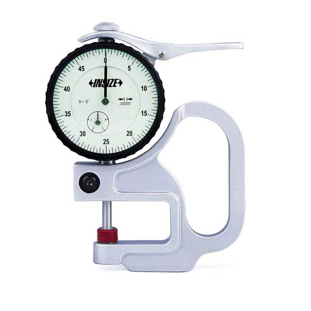 Insize USA LLC - Dial Thickness Gages; Minimum Measurement (Inch): 0.0000 ; Minimum Measurement (Decimal Inch): 0.0000 ; Maximum Measurement (Inch): 0.5000 ; Maximum Measurement (Decimal Inch): 0.5000 ; Graduation (mm): 0.0005 ; Graduation (Decimal Inch) - Exact Tool & Supply