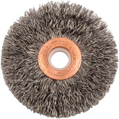 2-1/2″ Small Diameter Crimped Wire Wheel, .014″ Steel Fill, 1/2″-3/8″ Arbor Hole - Exact Tool & Supply