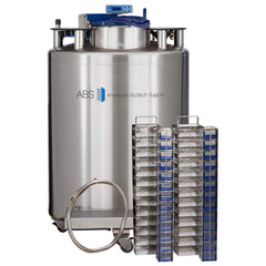 American BioTech Supply - Drums & Tanks; Product Type: Auto Fill Cryogenic Tank ; Volume Capacity Range: 85 Gal. and Larger ; Material Family: Steel ; Height (Inch): 53 ; Diameter/Width (Decimal Inch): 94.0000 ; Diameter/Width (Inch): 34 - Exact Tool & Supply