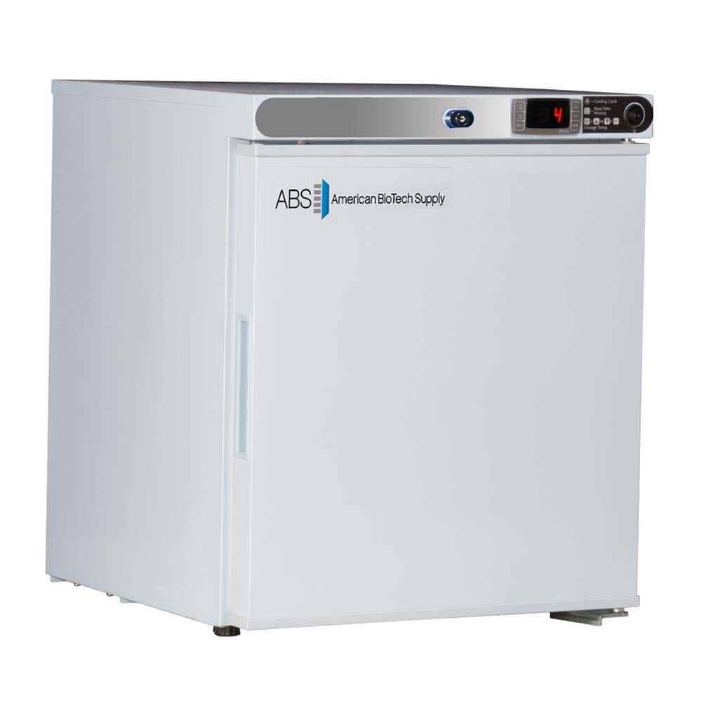 American BioTech Supply - Laboratory Refrigerators and Freezers; Type: Countertop Freestanding Refrigerator ; Volume Capacity: 1 Cu. Ft. ; Minimum Temperature (C): 1.00 ; Maximum Temperature (C): 10.00 ; Width (Inch): 17-1/4 ; Depth (Inch): 19-1/4 - Exact Tool & Supply