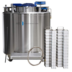 American BioTech Supply - Drums & Tanks; Product Type: Auto Fill Cryogenic Tank ; Volume Capacity Range: 85 Gal. and Larger ; Material Family: Steel ; Height (Inch): 53 ; Diameter/Width (Decimal Inch): 59.4880 ; Diameter/Width (Inch): 34 - Exact Tool & Supply