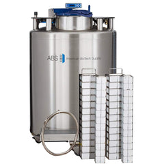 American BioTech Supply - Drums & Tanks; Product Type: Auto Fill Cryogenic Tank ; Volume Capacity Range: 85 Gal. and Larger ; Material Family: Steel ; Height (Inch): 53 ; Diameter/Width (Inch): 34 ; Shape: Round - Exact Tool & Supply