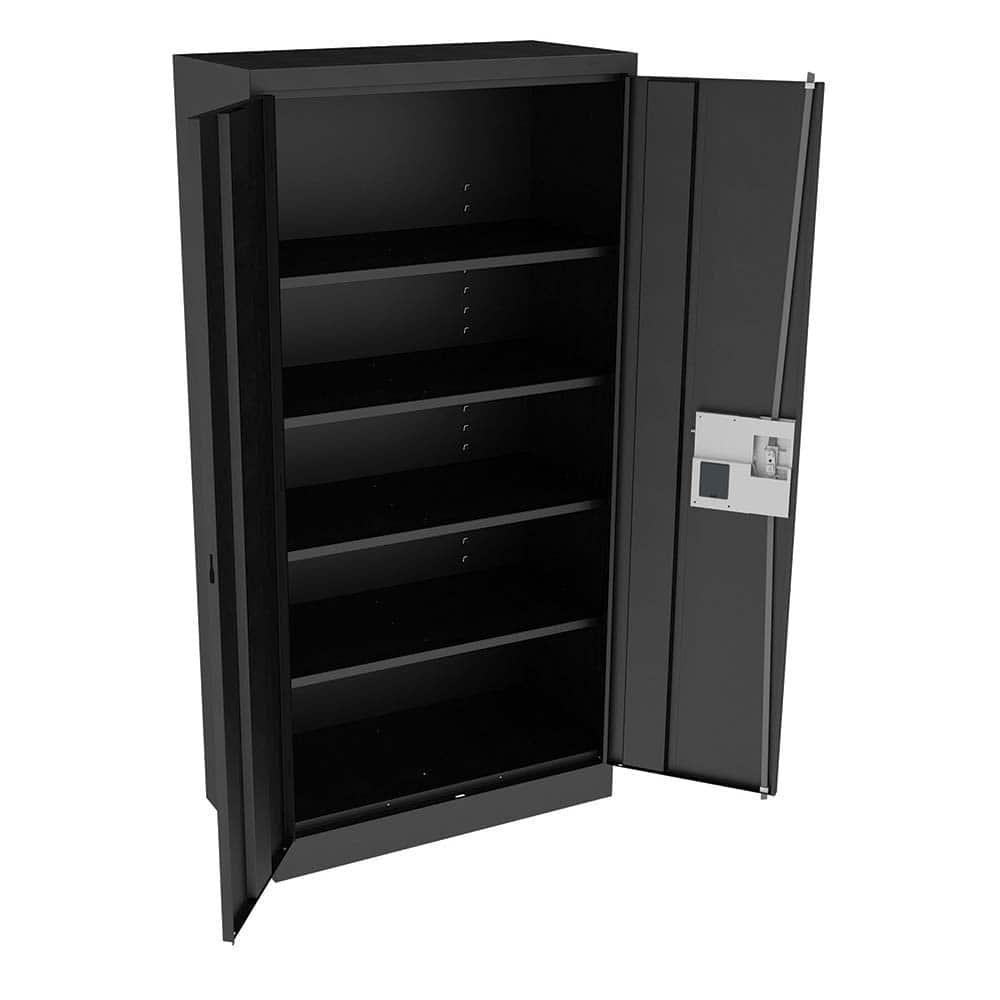 Tennsco - Storage Cabinets; Type: Locking ; Width (Inch): 36 ; Depth (Inch): 18 ; Height (Inch): 72 ; Number of Shelves: 5 ; Material: Steel - Exact Tool & Supply
