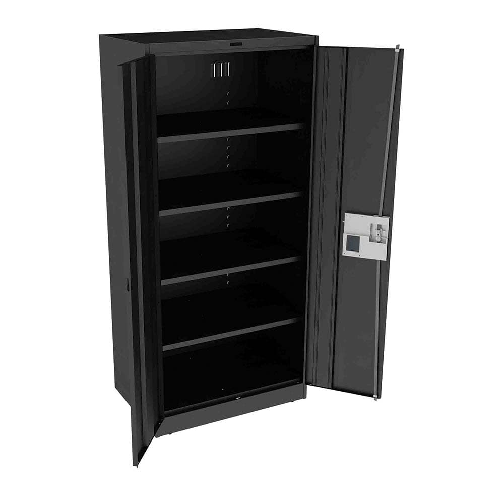 Tennsco - Storage Cabinets; Type: Locking ; Width (Inch): 36 ; Depth (Inch): 24 ; Height (Inch): 78 ; Number of Shelves: 5 ; Material: Steel - Exact Tool & Supply