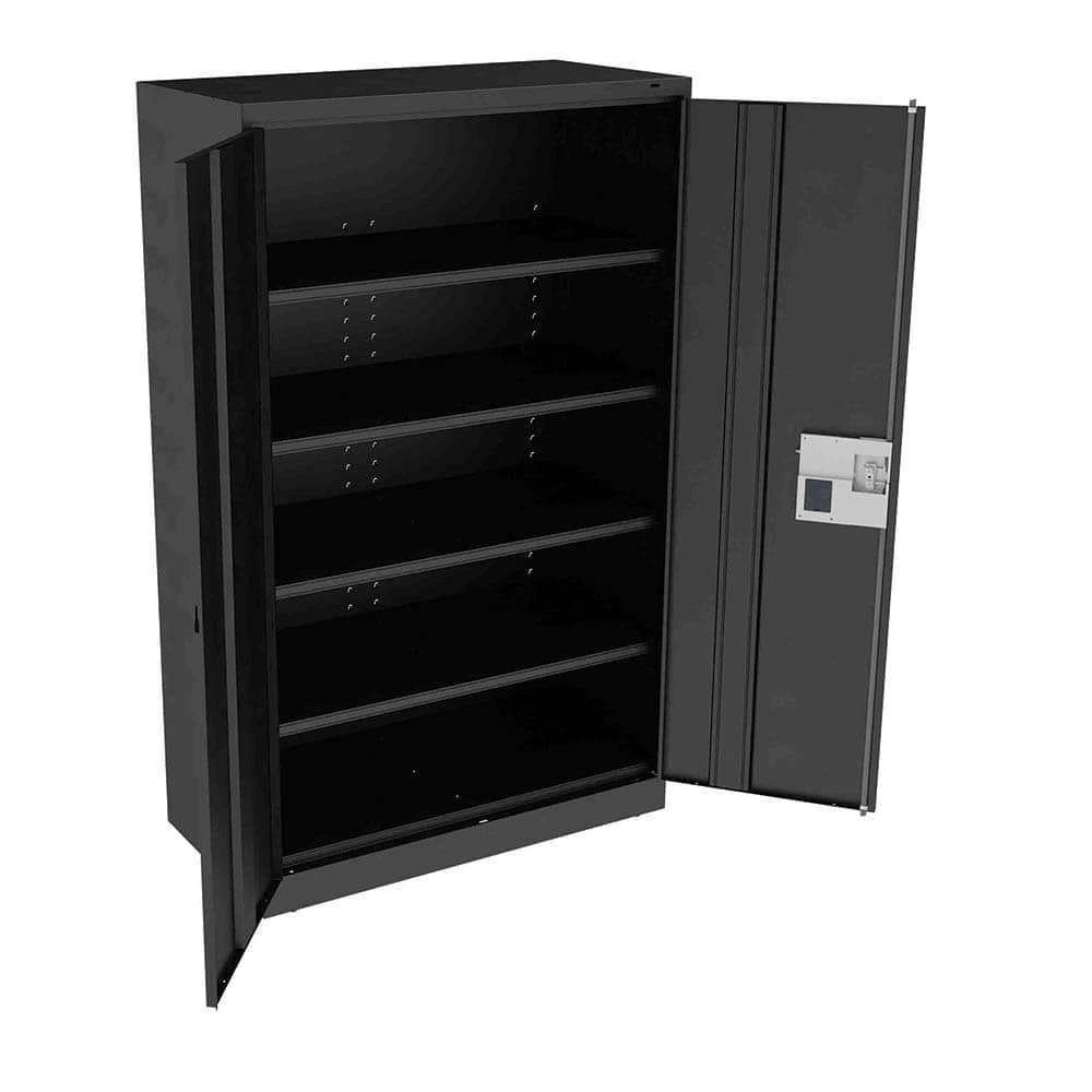 Tennsco - Storage Cabinets; Type: Locking ; Width (Inch): 48 ; Depth (Inch): 24 ; Height (Inch): 78 ; Number of Shelves: 5 ; Material: Steel - Exact Tool & Supply