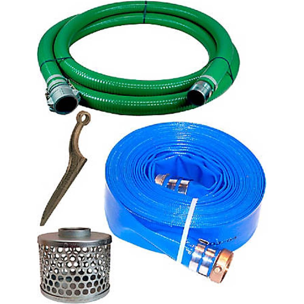 JGB Enterprises - Liquid Suction & Discharge Hose; Inside Diameter (Inch): 3 ; Length (Feet): 20 ; Material: PVC ; Working Pressure (psi): 50.000 ; Vacuum Rating: 29 In. Hg ; Color: Green, Blue - Exact Tool & Supply