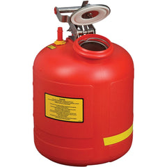 Justrite - Safety Disposal Cans; Capacity (Gal.): 5.000 ; Material: HDPE; Stainless Steel ; Color: Red ; Height (Inch): 20 ; Diameter (Inch): 12 - Exact Tool & Supply