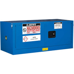 Justrite - 2 Door 1 Shelf 12 Gal Space Saver Safety Cabinet for Flammable Substances - Exact Tool & Supply