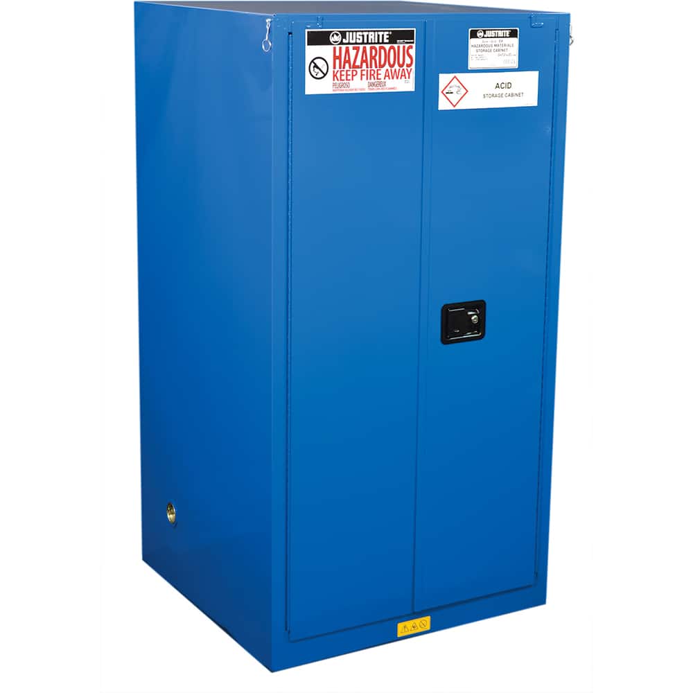 Justrite - 2 Door 2 Shelf 60 Gal Safety Cabinet for Flammable Substances - Exact Tool & Supply