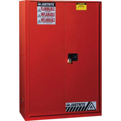 Justrite - 1 Door 5 Shelf 60 Gal Safety Cabinet for Combustible Liquids - Exact Tool & Supply