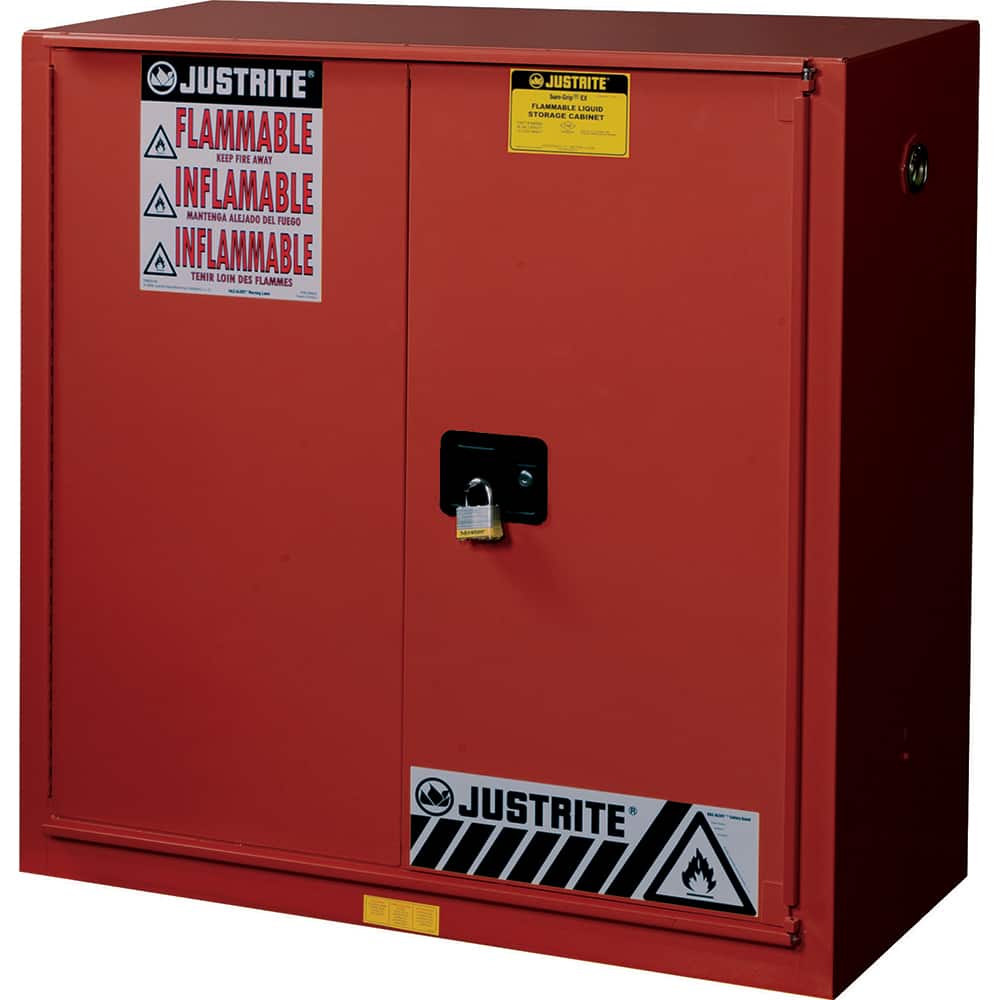 Justrite - 1 Door 3 Shelf 40 Gal Safety Cabinet for Paint & Ink - Exact Tool & Supply