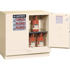 Justrite - 2 Door 1 Shelf 22 Gal Under the Counter Safety Cabinet for Flammable Substances - Exact Tool & Supply