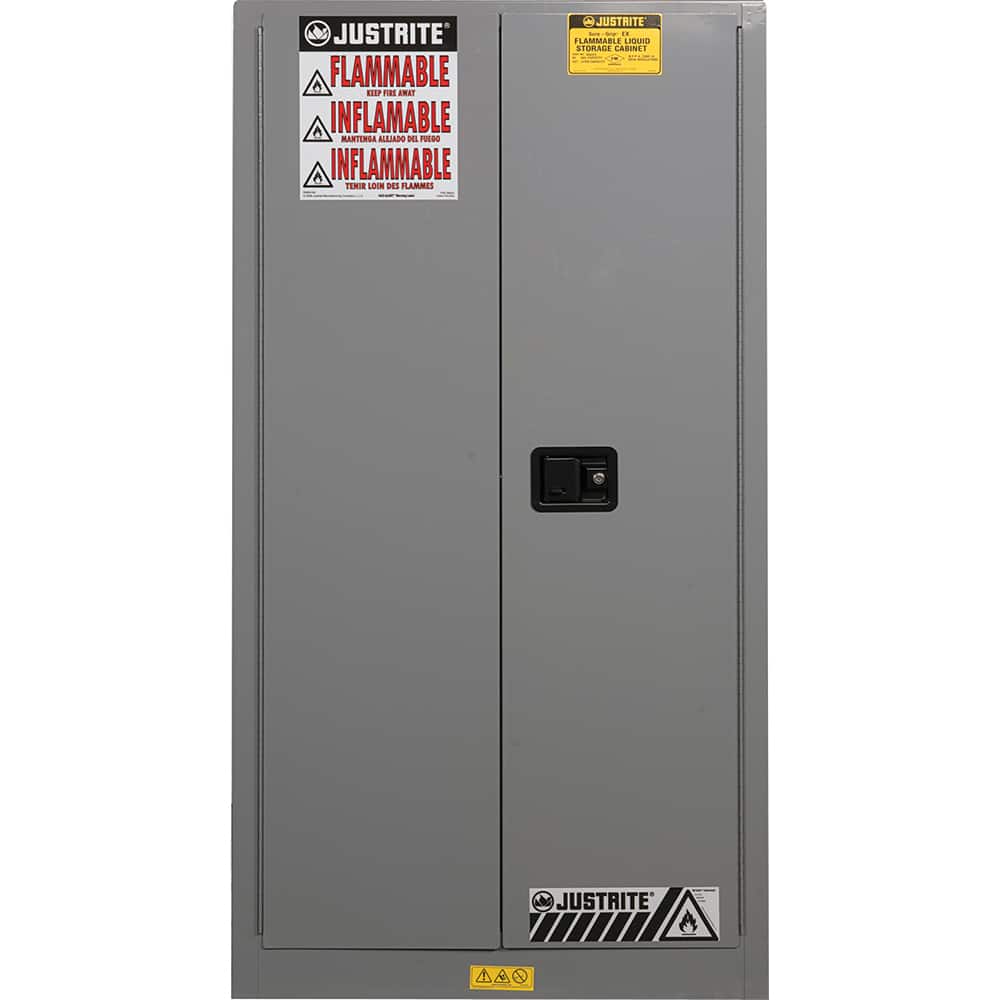 Justrite - 2 Door 2 Shelf 60 Gal Safety Cabinet for Flammable Substances - Exact Tool & Supply