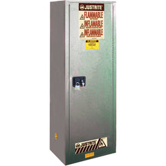 Justrite - 1 Door 3 Shelf 22 Gal Space Saver Safety Cabinet for Flammable Substances - Exact Tool & Supply