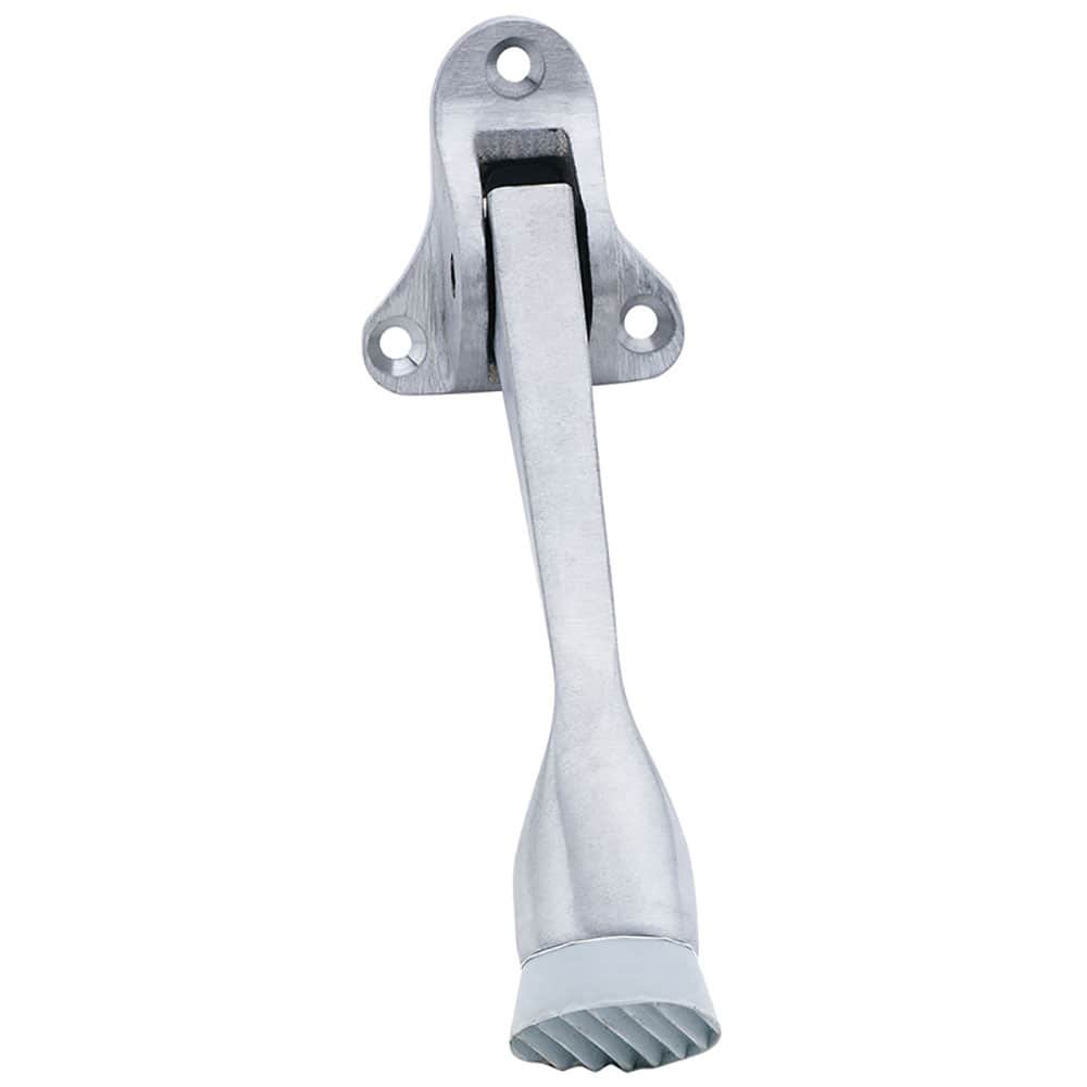 IVES - Stops; Type: Kick Down Floor Stop ; Finish/Coating: Aluminum (Satin) ; Projection: 4 (Inch); Mount Type: Floor - Exact Tool & Supply