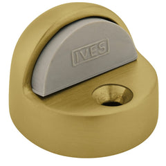 IVES - Stops; Type: Floor Stop ; Finish/Coating: Satin Brass ; Projection: 1-3/8 (Inch); Mount Type: Floor - Exact Tool & Supply
