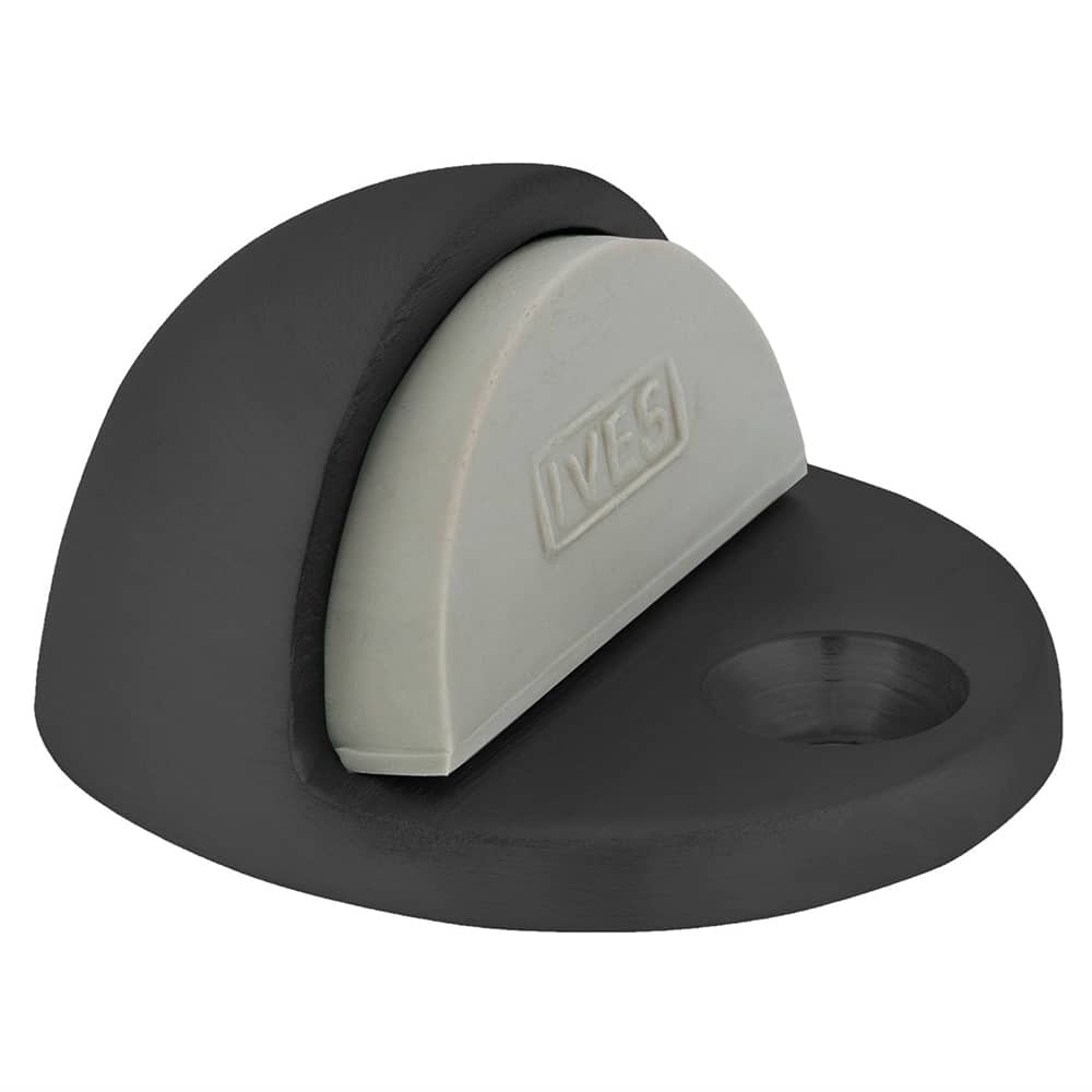 IVES - Stops; Type: Floor Stop ; Finish/Coating: Black ; Projection: 1 (Inch); Mount Type: Floor - Exact Tool & Supply