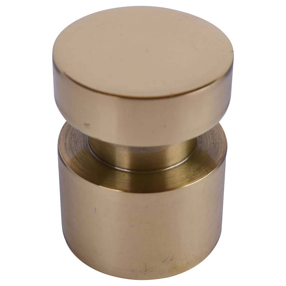 Rockwood - Stops; Type: Decorative Floor Stop ; Finish/Coating: Bright Brass ; Projection: 1-1/2 (Inch); Mount Type: Floor - Exact Tool & Supply