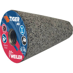 Weiler - Cones & Plugs; Head Thickness (Inch): 3.00 ; Abrasive Material: Aluminum Oxide ; Grit: 24 ; Grade: Coarse ; Wheel Type Number Code: 17 ; Arbor Hole Thread Size: 5/8-11 - Exact Tool & Supply