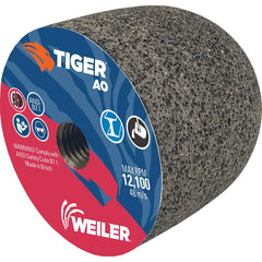 Weiler - Cones & Plugs; Head Thickness (Inch): 3.00 ; Abrasive Material: Aluminum Oxide ; Grit: 24 ; Grade: Coarse ; Wheel Type Number Code: 18R ; Arbor Hole Thread Size: 5/8-11 - Exact Tool & Supply
