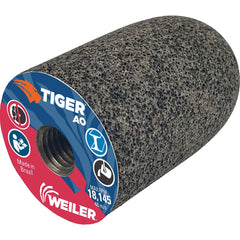 Weiler - Cones & Plugs; Head Thickness (Inch): 3.00 ; Abrasive Material: Aluminum Oxide ; Grit: 24 ; Grade: Coarse ; Wheel Type Number Code: 18R ; Arbor Hole Thread Size: 5/8-11 - Exact Tool & Supply