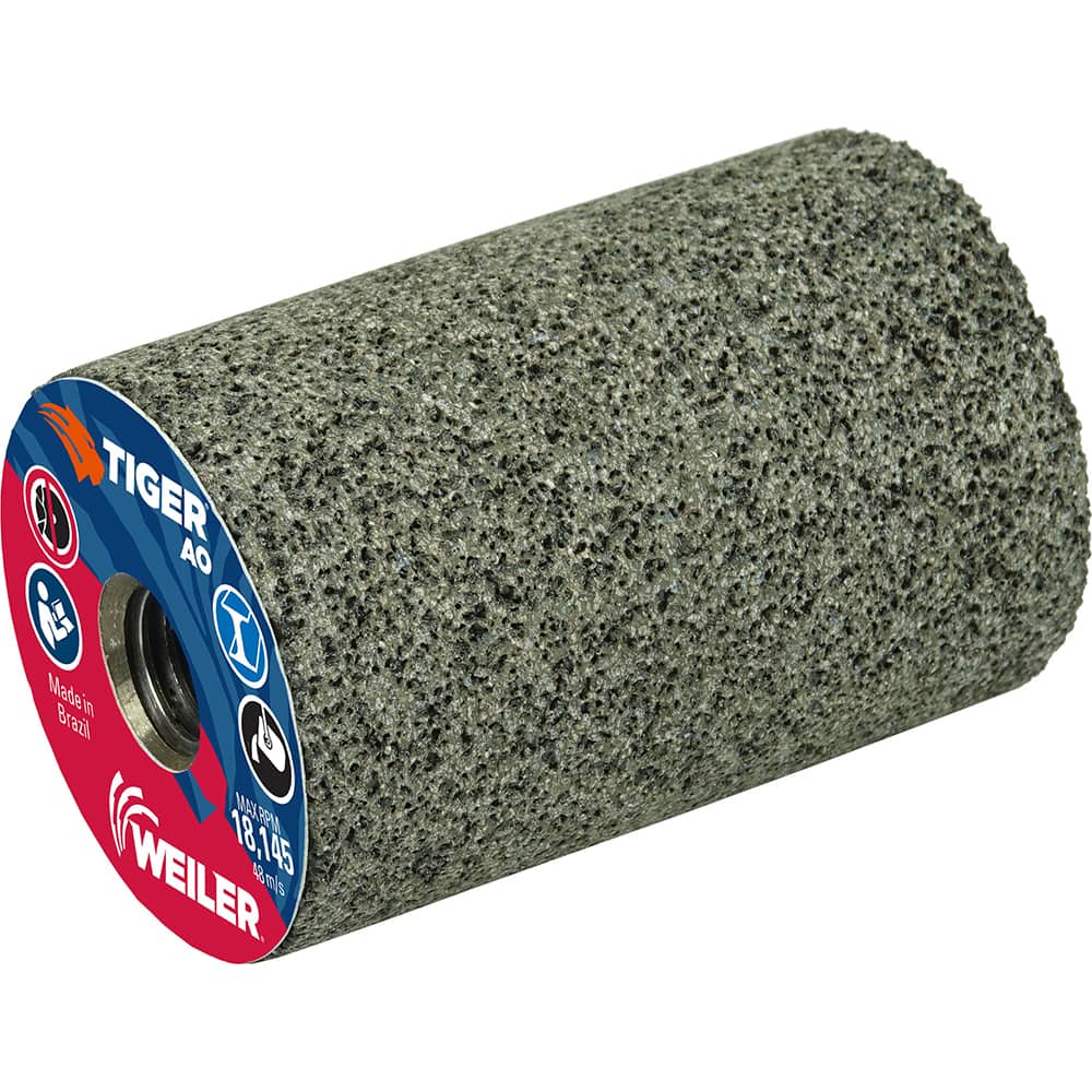 Weiler - Cones & Plugs; Head Thickness (Inch): 3.00 ; Abrasive Material: Aluminum Oxide ; Grit: 24 ; Grade: Coarse ; Wheel Type Number Code: 18 ; Arbor Hole Thread Size: 5/8-11 - Exact Tool & Supply