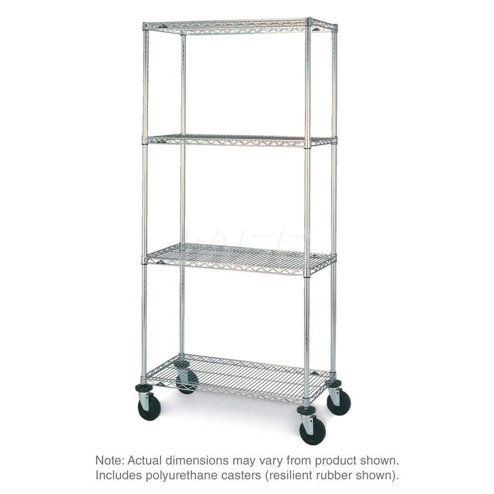 Metro - Carts; Type: Wire ; Load Capacity (Lb.): 900.000 ; Number of Shelves: 4 ; Width (Inch): 26-3/16 ; Length (Inch): 38 ; Height (Inch): 67-7/8 - Exact Tool & Supply