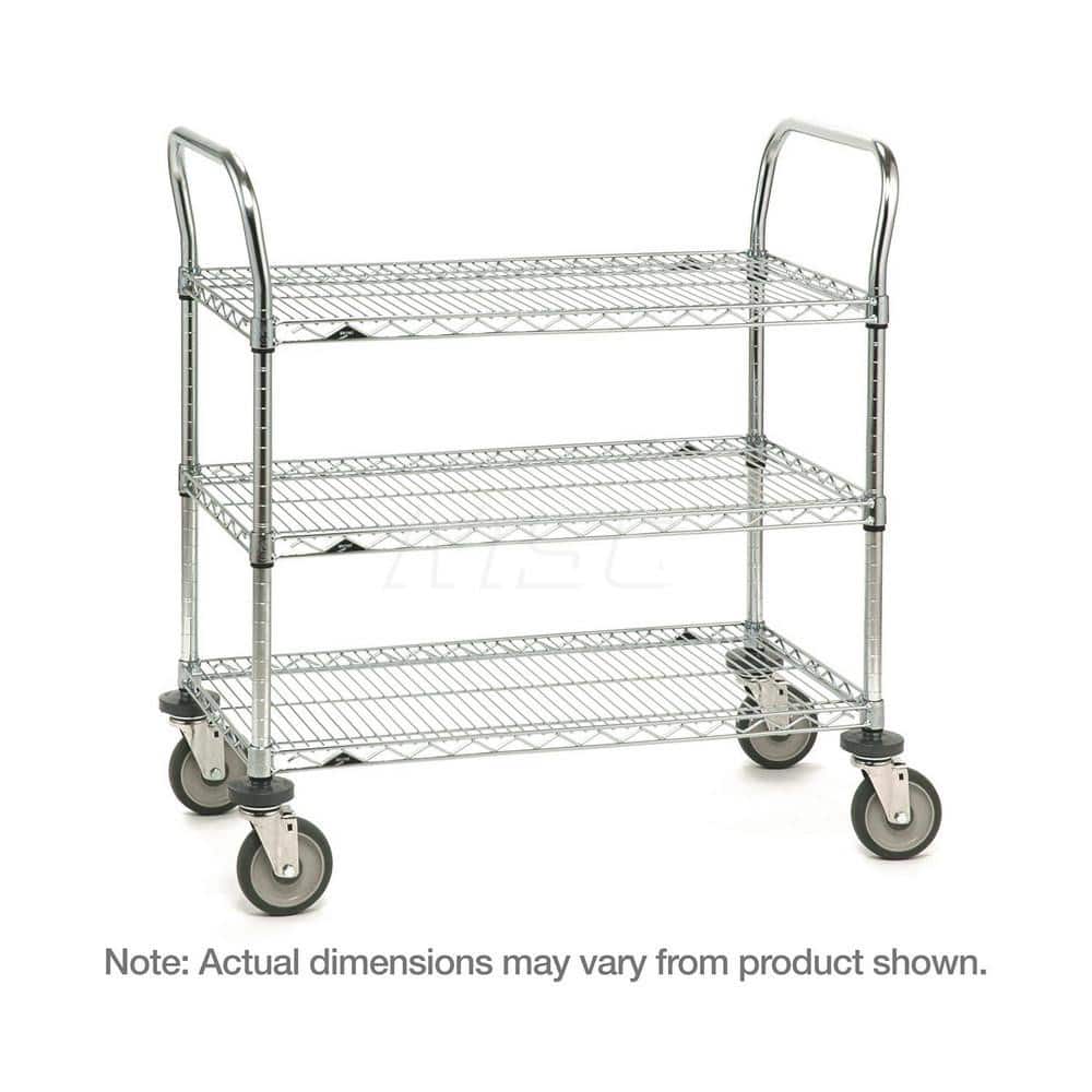 Metro - Carts; Type: Utility ; Load Capacity (Lb.): 900.000 ; Number of Shelves: 3 ; Width (Inch): 18 ; Length (Inch): 36 ; Height (Inch): 39 - Exact Tool & Supply