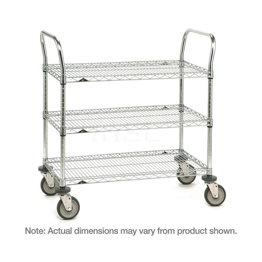 Metro - Carts; Type: Utility ; Load Capacity (Lb.): 900.000 ; Number of Shelves: 3 ; Width (Inch): 24 ; Length (Inch): 60 ; Height (Inch): 39 - Exact Tool & Supply