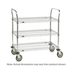 Metro - Carts; Type: Utility ; Load Capacity (Lb.): 900.000 ; Number of Shelves: 3 ; Width (Inch): 24 ; Length (Inch): 60 ; Height (Inch): 39 - Exact Tool & Supply