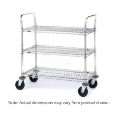 Metro - Carts; Type: Utility ; Load Capacity (Lb.): 600.000 ; Number of Shelves: 3 ; Width (Inch): 24 ; Length (Inch): 60 ; Height (Inch): 39 - Exact Tool & Supply