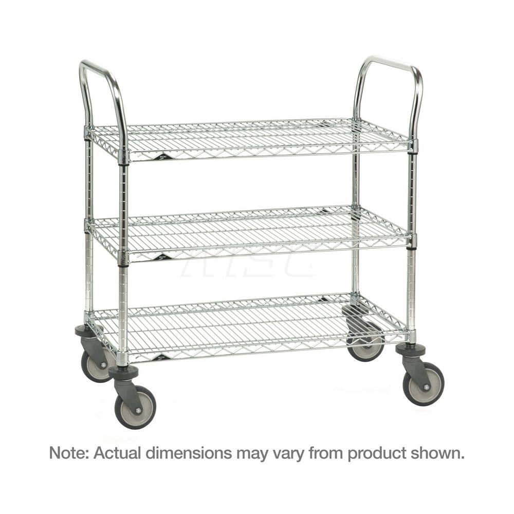 Metro - Carts; Type: Utility ; Load Capacity (Lb.): 900.000 ; Number of Shelves: 3 ; Width (Inch): 24 ; Length (Inch): 48 ; Height (Inch): 39 - Exact Tool & Supply