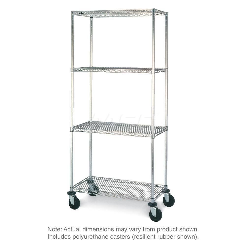 Metro - Carts; Type: Wire ; Load Capacity (Lb.): 900.000 ; Number of Shelves: 4 ; Width (Inch): 23-3/16 ; Length (Inch): 38 ; Height (Inch): 67-7/8 - Exact Tool & Supply