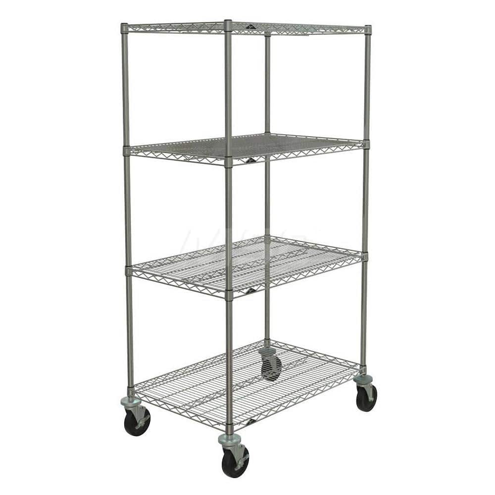Metro - Carts; Type: Wire ; Load Capacity (Lb.): 600.000 ; Number of Shelves: 4 ; Width (Inch): 26-3/16 ; Length (Inch): 38 ; Height (Inch): 67-7/8 - Exact Tool & Supply