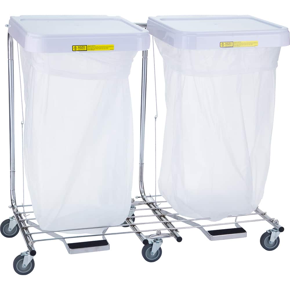 R&B Wire Products - Janitor Carts & Caddies; Type: Hamper ; Material: Steel, ABS Plastic ; Width (Inch): 39.5 ; Length: 17.75 (Inch); Height (Inch): 35 ; Color: White - Exact Tool & Supply