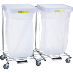 R&B Wire Products - Janitor Carts & Caddies; Type: Hamper ; Material: Steel, ABS Plastic ; Width (Inch): 39.5 ; Length: 17.75 (Inch); Height (Inch): 35 ; Color: White - Exact Tool & Supply