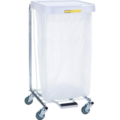 R&B Wire Products - Janitor Carts & Caddies; Type: Hamper ; Material: Steel, ABS Plastic ; Width (Inch): 17.75 ; Length: 17.75 (Inch); Height (Inch): 35 ; Color: White - Exact Tool & Supply