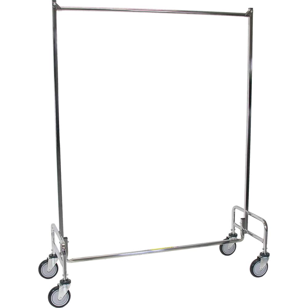 R&B Wire Products - Coat Racks, Hooks & Shelving; Type: Single Garment Rack ; Number of Hooks: 0 ; Color: Chrome ; Length (Inch): 36 ; Height (Inch): 65-1/2 - Exact Tool & Supply