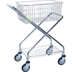 R&B Wire Products - Carts; Type: Single Basket Rolling Utility Cart ; Load Capacity (Lb.): 25.000 ; Width (Inch): 17 ; Length (Inch): 23-1/2 ; Height (Inch): 36 ; Material: Steel - Exact Tool & Supply