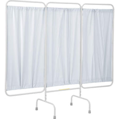 R&B Wire Products - Office Cubicle Partitions; Type: Three Panel Mobile Medical Privacy Screen ; Width (Inch): 81 ; Height (Inch): 67 ; Color: White ; Mount Type: No Mount ; Thickness (Inch): .006 - Exact Tool & Supply