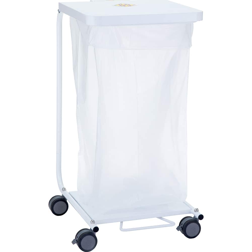 R&B Wire Products - Janitor Carts & Caddies; Type: Hamper ; Material: Steel ; Width (Inch): 18 ; Length: 21.75 (Inch); Height (Inch): 34.5 ; Color: White - Exact Tool & Supply