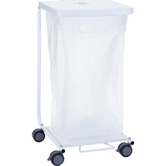R&B Wire Products - Janitor Carts & Caddies; Type: Hamper ; Material: Steel ; Width (Inch): 18 ; Length: 21.75 (Inch); Height (Inch): 34.5 ; Color: White - Exact Tool & Supply